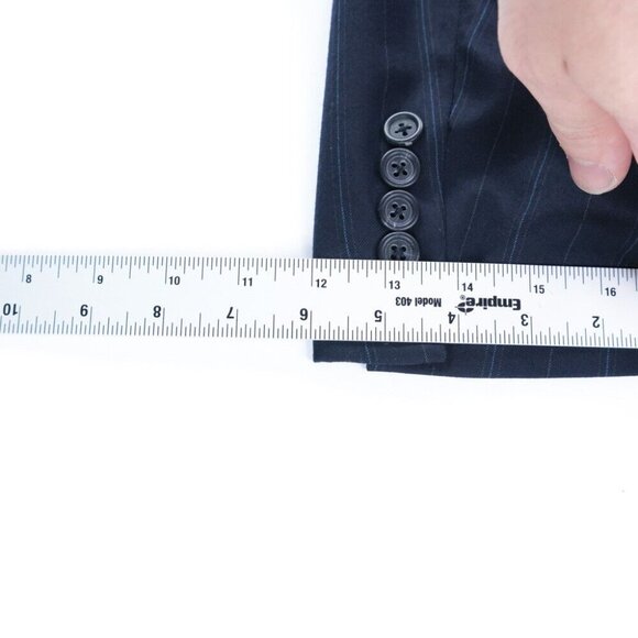 Burberry Navy Blue Striped Wool Blazer 42R EUC 2 Button 2 Vent Barneys Sports - Picture 15 of 15